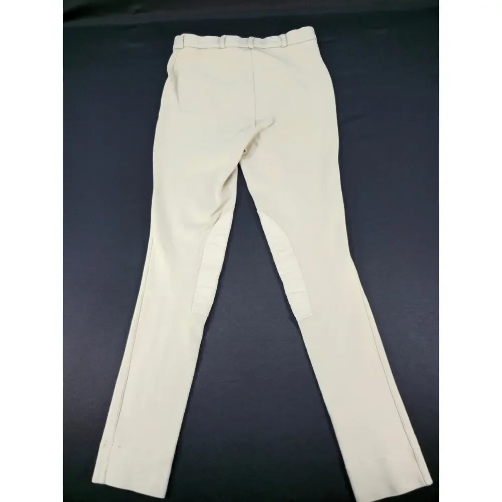 Vintage TuffRider Women's Front Zip Knee Patch Jodhpurs Breeches Tan Size 30